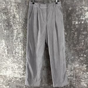 NEW Latterlier Size M Ribbed Corduroy Straight Leg Pants Gray Button Zip NWT